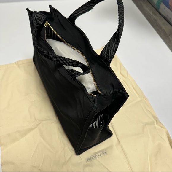 Frances Valentine New York Shopper Nylon Tote Bag Black Purse - Picture 3 of 9